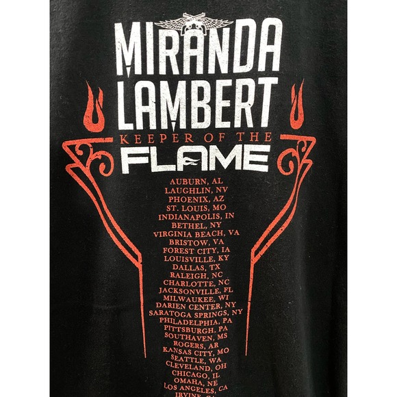 Miranda Lambert T-Shirt Men's XL Black Keeper Of The Flame Tour Short Sleeve - Picture 6 of 8